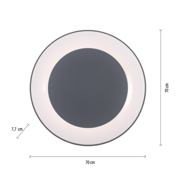 JUST LIGHT ANIKA LED Deckenleuchte CCT Dimmbar 54W grau 14327-18