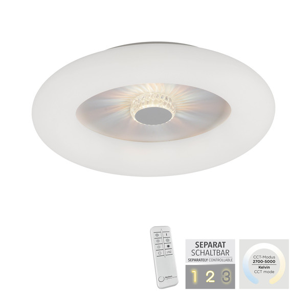 JUST LIGHT VERTIGO LED Deckenleuchte CCT Dimmbar 26W weiss 14383-16