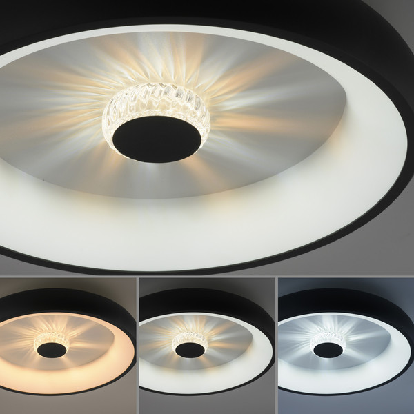 JUST LIGHT VERTIGO LED Deckenleuchte CCT Dimmbar 29W schwarz 14384-18