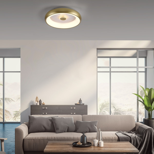 JUST LIGHT VERTIGO LED Deckenleuchte CCT Dimmbar 29W messingmatt 14384-60
