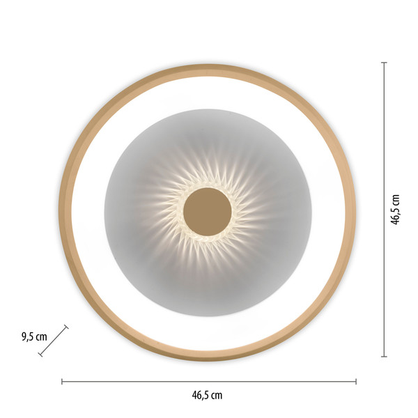 JUST LIGHT VERTIGO LED Deckenleuchte CCT Dimmbar 29W messingmatt 14384-60
