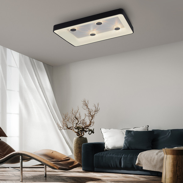 JUST LIGHT VERTIGO LED Deckenleuchte CCT Dimmbar 45W schwarz 14385-18