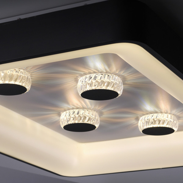 JUST LIGHT VERTIGO LED Deckenleuchte CCT Dimmbar 45W schwarz 14385-18