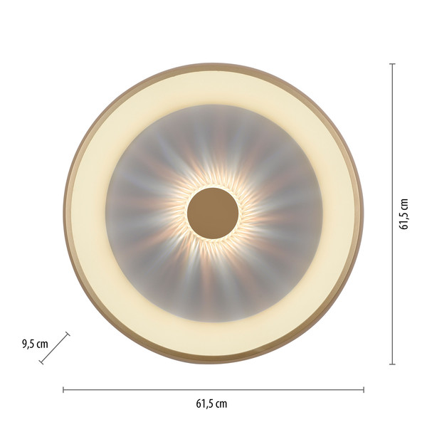 JUST LIGHT VERTIGO LED Deckenleuchte CCT Dimmbar 37W messingmatt 14386-60