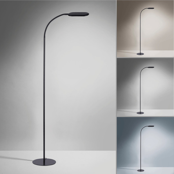 JUST LIGHT KELLY LED Stehleuchte CCT Dimmbar 7W schwarz 14406-18