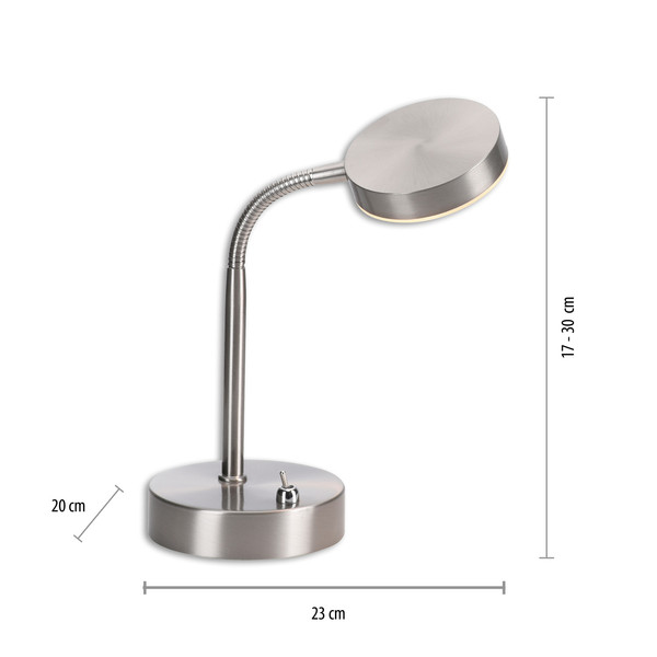 JUST LIGHT HENSKEN LED Tischleuchte Warmweiss 5W stahl 14419-55