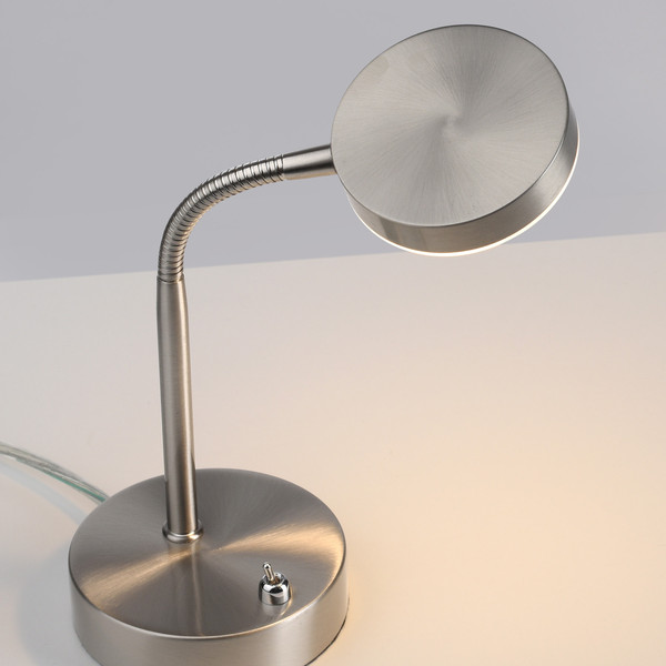 JUST LIGHT HENSKEN LED Tischleuchte Warmweiss 5W stahl 14419-55
