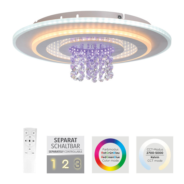 JUST LIGHT TOLAGO LED Deckenleuchte CCT Dimmbar 22W 2-fach weiss 14518-16