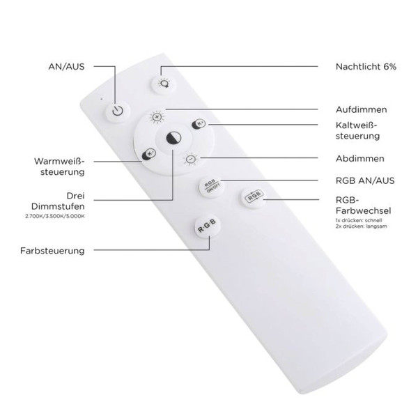 JUST LIGHT TOLAGO LED Deckenleuchte CCT Dimmbar 22W 2-fach weiss 14518-16