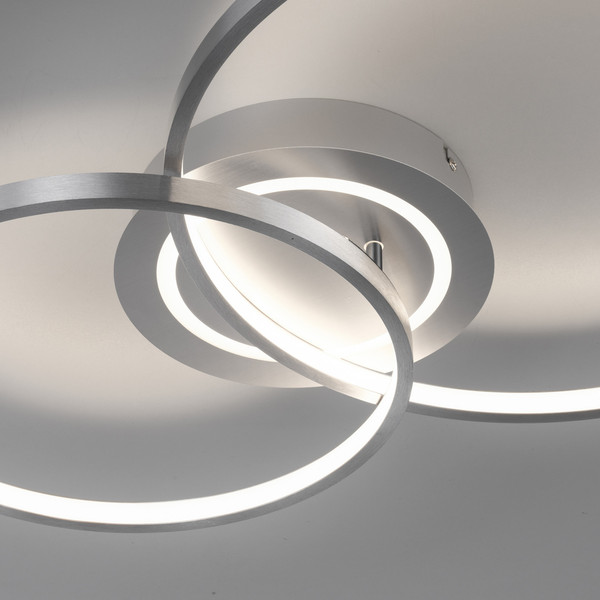 JUST LIGHT ASMINA LED Deckenleuchte Warmweiss 27,6W 2-fach aluminium 14540-95