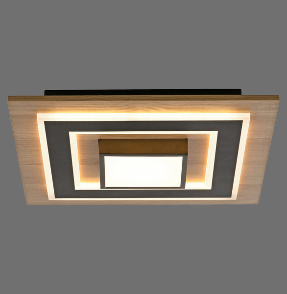 JUST LIGHT TOLA LED Deckenleuchte Warmweiss 26W 2-fach schwarz 14563-18