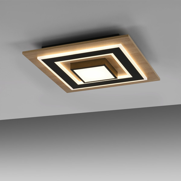 JUST LIGHT TOLA LED Deckenleuchte Warmweiss 26W 2-fach schwarz 14563-18