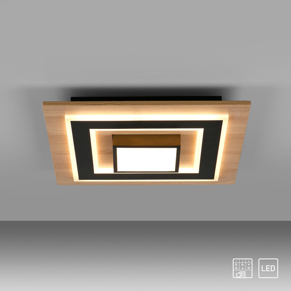 JUST LIGHT TOLA LED Deckenleuchte Warmweiss 26W 2-fach schwarz 14563-18