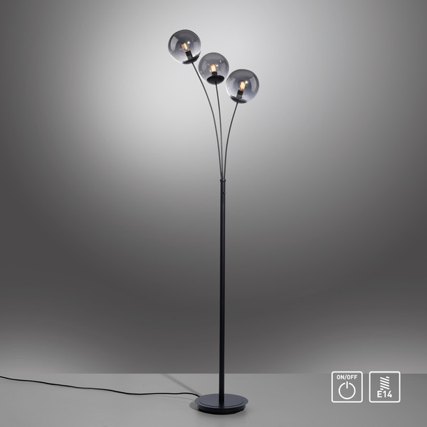 JUST LIGHT BIG WIDOW Stehleuchte E14 max. 25W 3-fach schwarz 14603-18