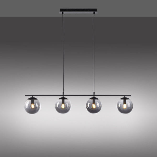 JUST LIGHT BIG WIDOW Pendelleuchte E14 max. 25W 4-fach schwarz 14604-18