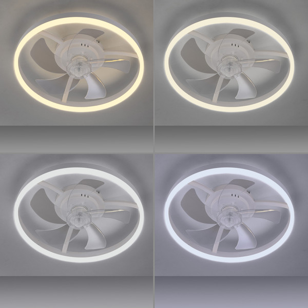 JUST LIGHT RITA LED Deckenleuchte mit Ventilator CCT Dimmbar 22W weiss 14624-16