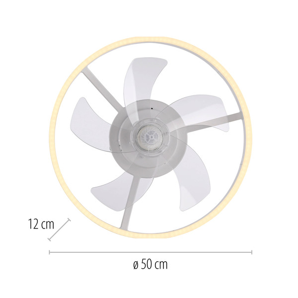 JUST LIGHT RITA LED Deckenleuchte mit Ventilator CCT Dimmbar 22W weiss 14624-16