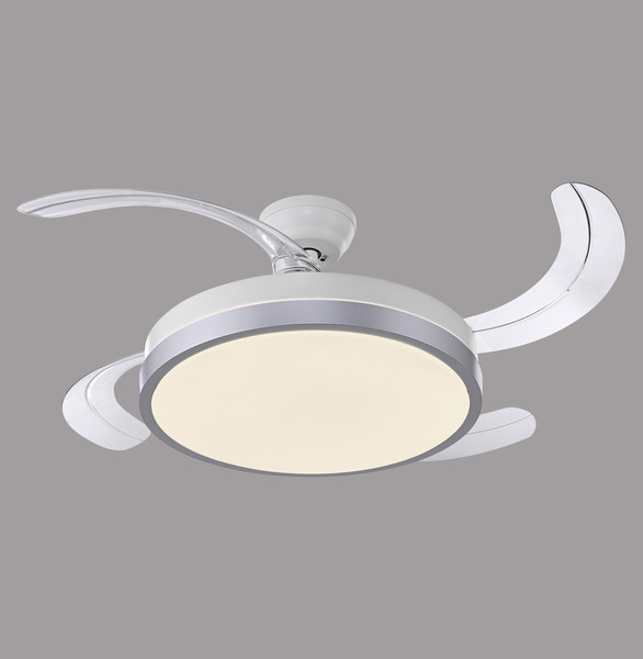 JUST LIGHT KOPTA LED Deckenleuchte mit Ventilator CCT Dimmbar 27W silber 14625-21