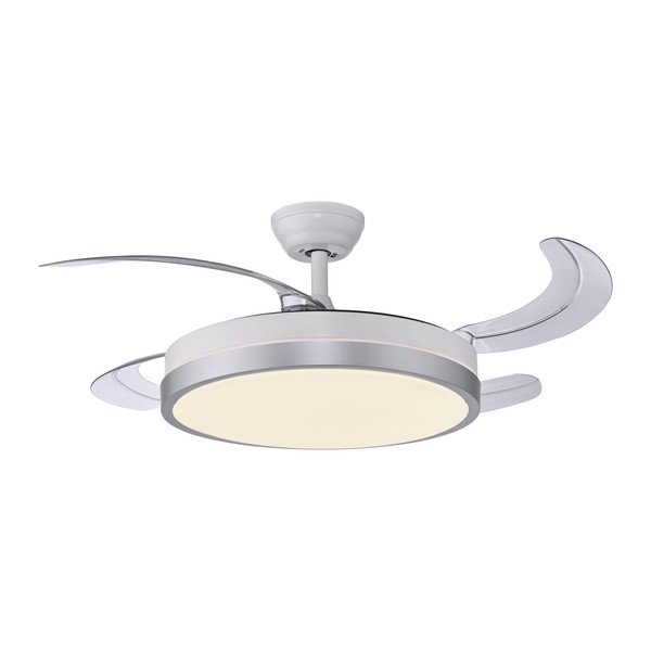 JUST LIGHT KOPTA LED Deckenleuchte mit Ventilator CCT Dimmbar 27W silber 14625-21