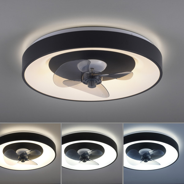 JUST LIGHT VENIKA LED Deckenleuchte CCT Dimmbar 36W schwarz 14644-18