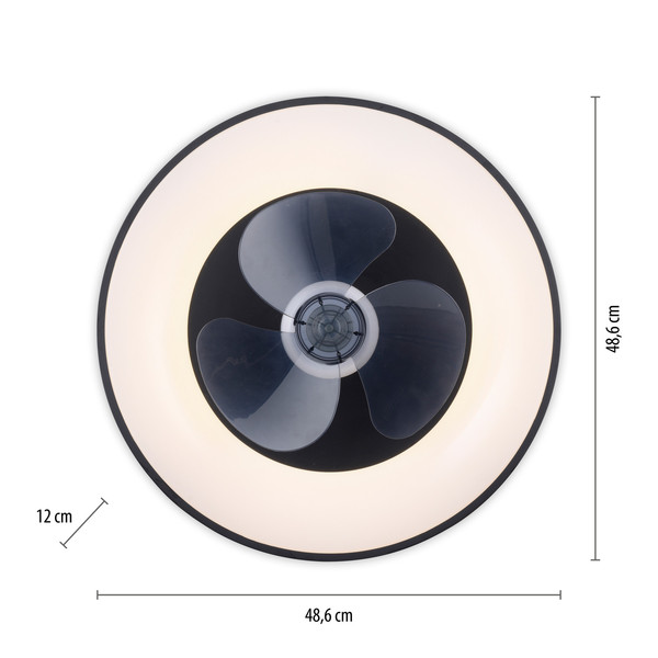 JUST LIGHT VENIKA LED Deckenleuchte CCT Dimmbar 36W schwarz 14644-18