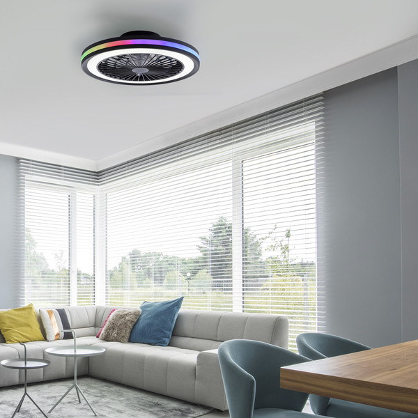 JUST LIGHT BRANDON LED Deckenleuchte CCT Dimmbar 41W 2-fach schwarz 14649-18