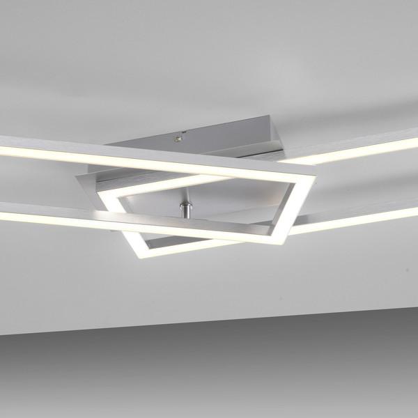 JUST LIGHT IVEN LED Deckenleuchte Warmweiss Dimmbar 36W stahl 14691-55
