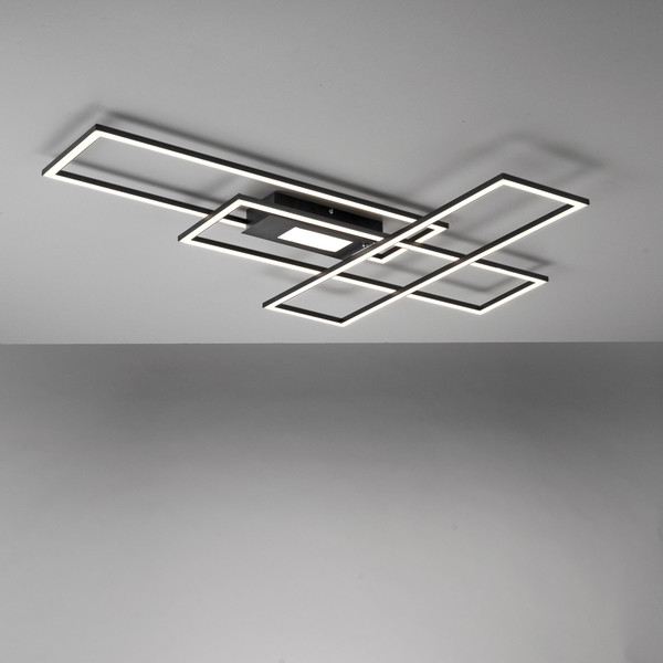 JUST LIGHT ASMIN LED Deckenleuchte CCT Dimmbar 45W schwarz 14693-18