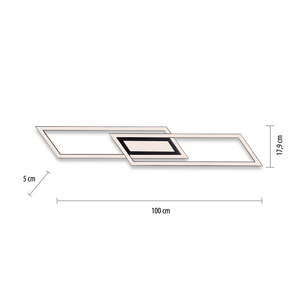 JUST LIGHT ASMIN LED Deckenleuchte Warmweiss 45W schwarz 14694-18