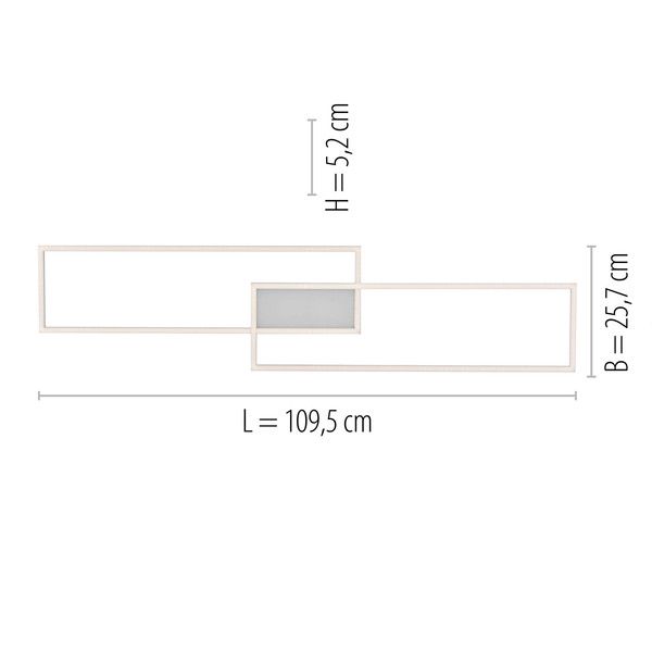 JUST LIGHT ASMIN LED Deckenleuchte CCT Dimmbar 24W 3-fach stahl 14711-55