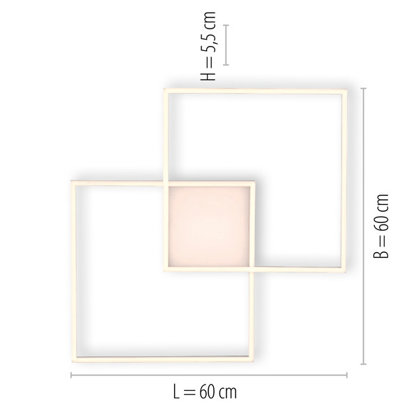 JUST LIGHT ASMIN LED Deckenleuchte CCT Dimmbar 26,5W 3-fach stahl 14712-55