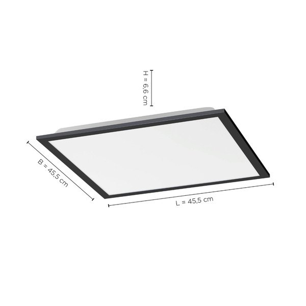JUST LIGHT FLAT LED Deckenleuchte CCT Dimmbar 21W schwarz 14755-18