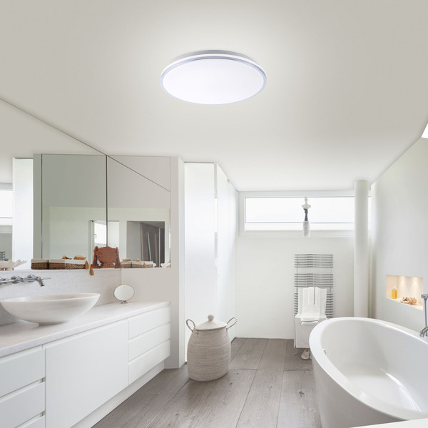 JUST LIGHT ISABELL LED Deckenleuchte Warmweiss 22W chrom IP44 14844-17