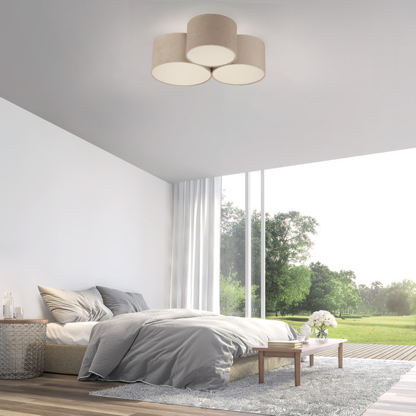 JUST LIGHT DURO Deckenleuchte E27 max. 10W 3-fach sand 14890-39