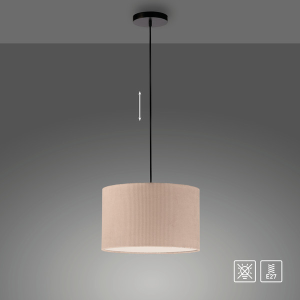 JUST LIGHT DURO Pendelleuchte E27 max. 10W sand 14892-39