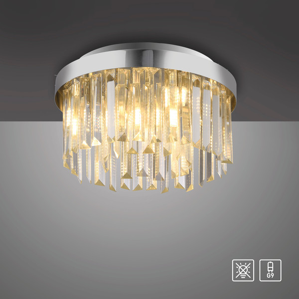 JUST LIGHT KULUNKA Kronleuchter G9 max. 5W 4-fach chrom 15048-17