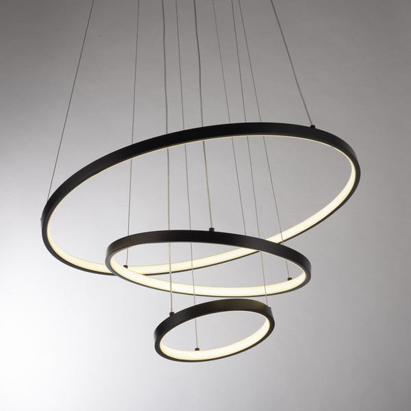 JUST LIGHT CERCHI LED Pendelleuchte Warmweiss 45W schwarz 15070-18