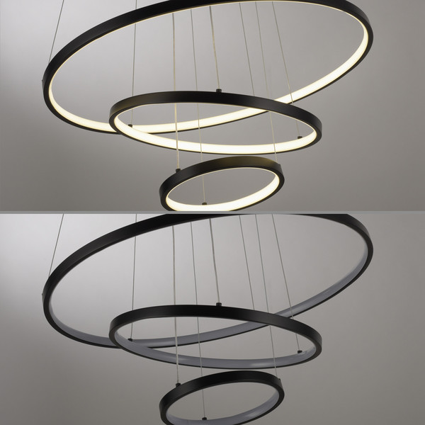 JUST LIGHT CERCHI LED Pendelleuchte Warmweiss 45W schwarz 15070-18