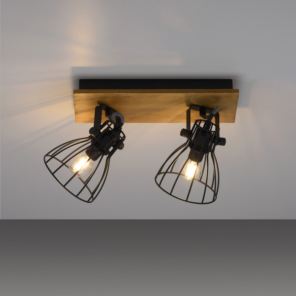 JUST LIGHT TARO Deckenleuchte E14 max. 10W 2-fach schwarz 15118-18