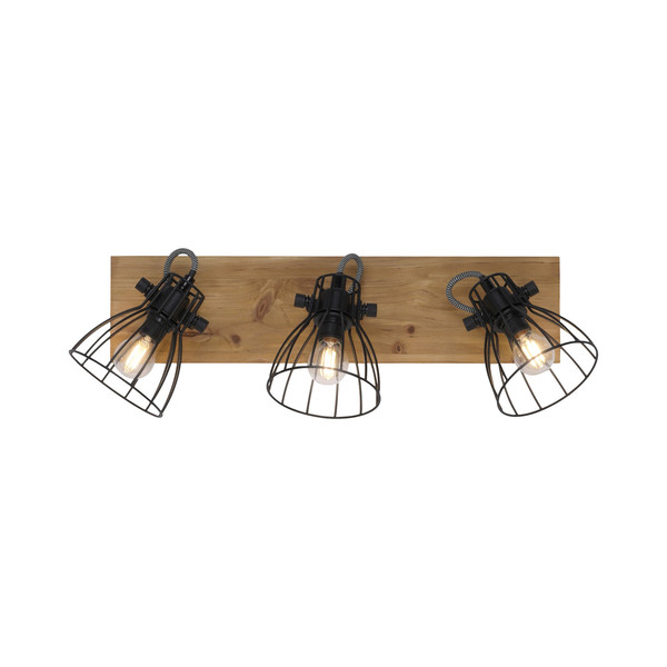 JUST LIGHT TARO Deckenleuchte E14 max. 10W 3-fach schwarz 15119-18
