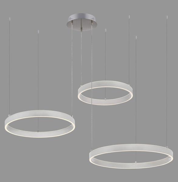 JUST LIGHT LILLUTI LED Pendelleuchte Warmweiss Dimmbar 52W 2-fach stahl 15156-55