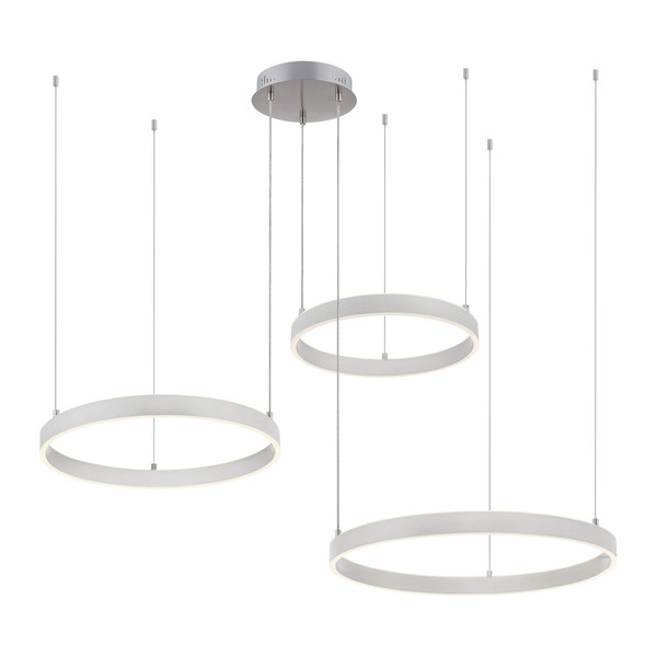 JUST LIGHT LILLUTI LED Pendelleuchte Warmweiss Dimmbar 52W 2-fach stahl 15156-55