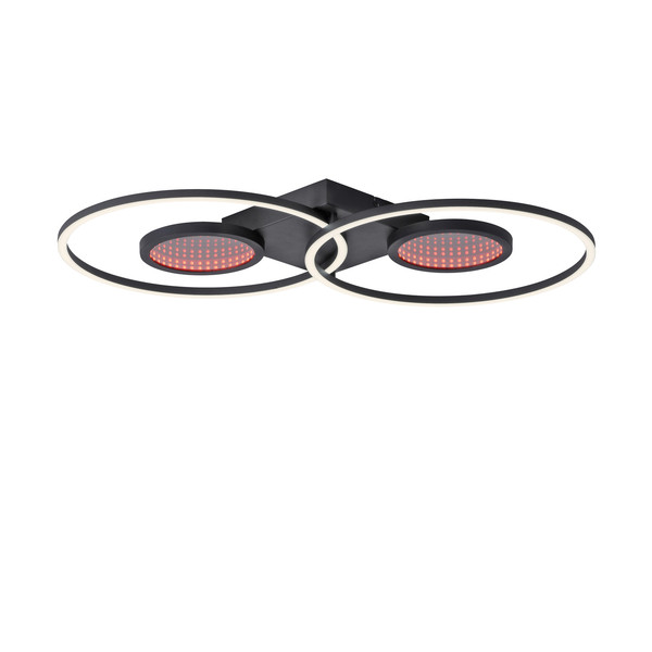 JUST LIGHT TUNEL LED Deckenleuchte CCT Dimmbar 35,8W 2-fach schwarz 15160-18