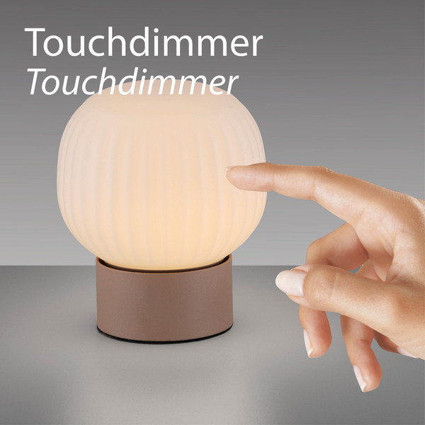 JUST LIGHT NAMI LED Tischleuchte Warmweiss Dimmbar 5W sand 15175-39