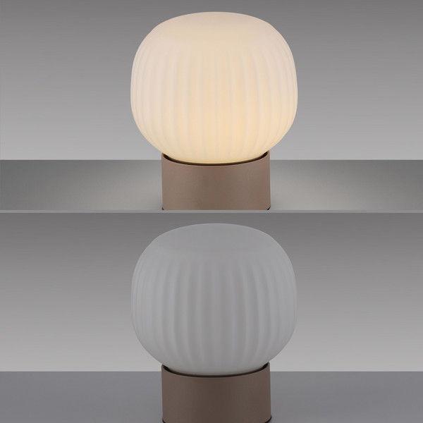 JUST LIGHT NAMI LED Tischleuchte Warmweiss Dimmbar 5W sand 15175-39
