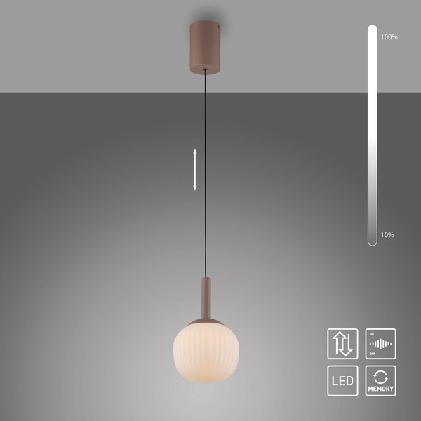 JUST LIGHT NAMI LED Pendelleuchte Warmweiss Dimmbar 5W sand 15176-39