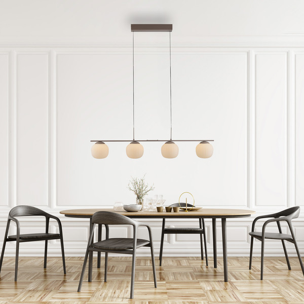 JUST LIGHT NAMI LED Pendelleuchte Warmweiss Dimmbar 20W 4-fach sand 15179-39