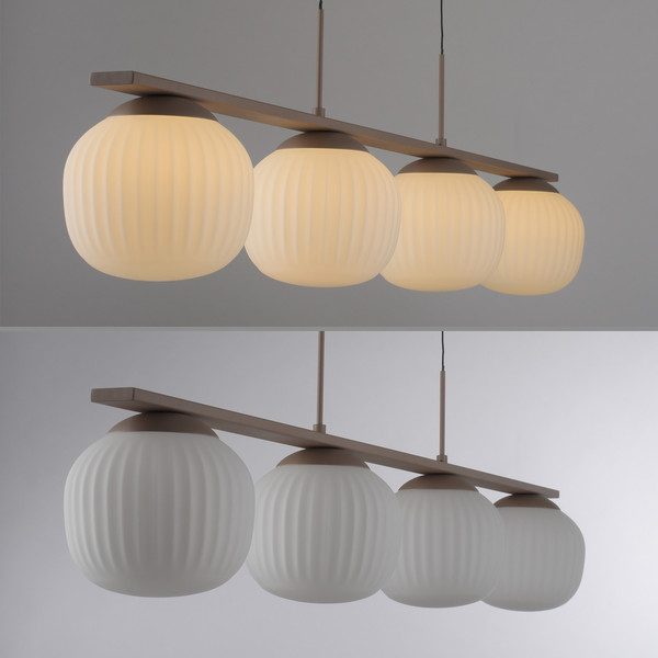 JUST LIGHT NAMI LED Pendelleuchte Warmweiss Dimmbar 20W 4-fach sand 15179-39
