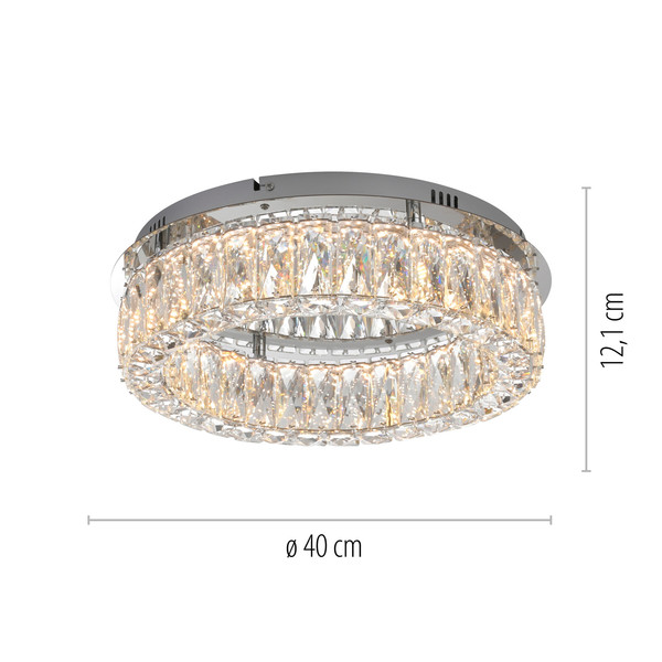 JUST LIGHT KULUNKA LED Deckenleuchte Warmweiss Dimmbar 21,5W chrom 15204-17