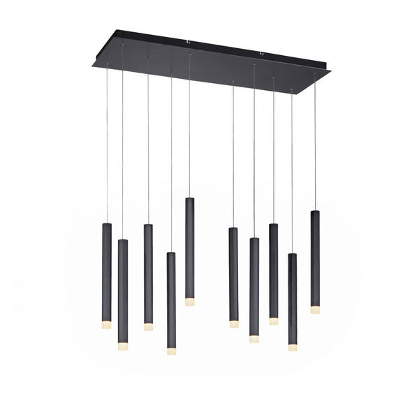 JUST LIGHT BRUNO LED Pendelleuchte Warmweiss 48W 10-fach schwarz 15206-18